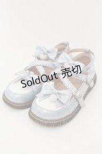 LISAUSE（海外ロリィタ） / キュートリボンレースストラップラウンドシューズ 36 ラメサックス×シロ O-24-09-16-034-LO-SH-IG-ZT274