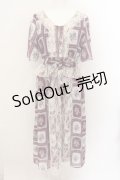 axes femme / フルーツアート柄ワンピース M ワイン O-24-09-21-067-AX-OP-IG-ZT117