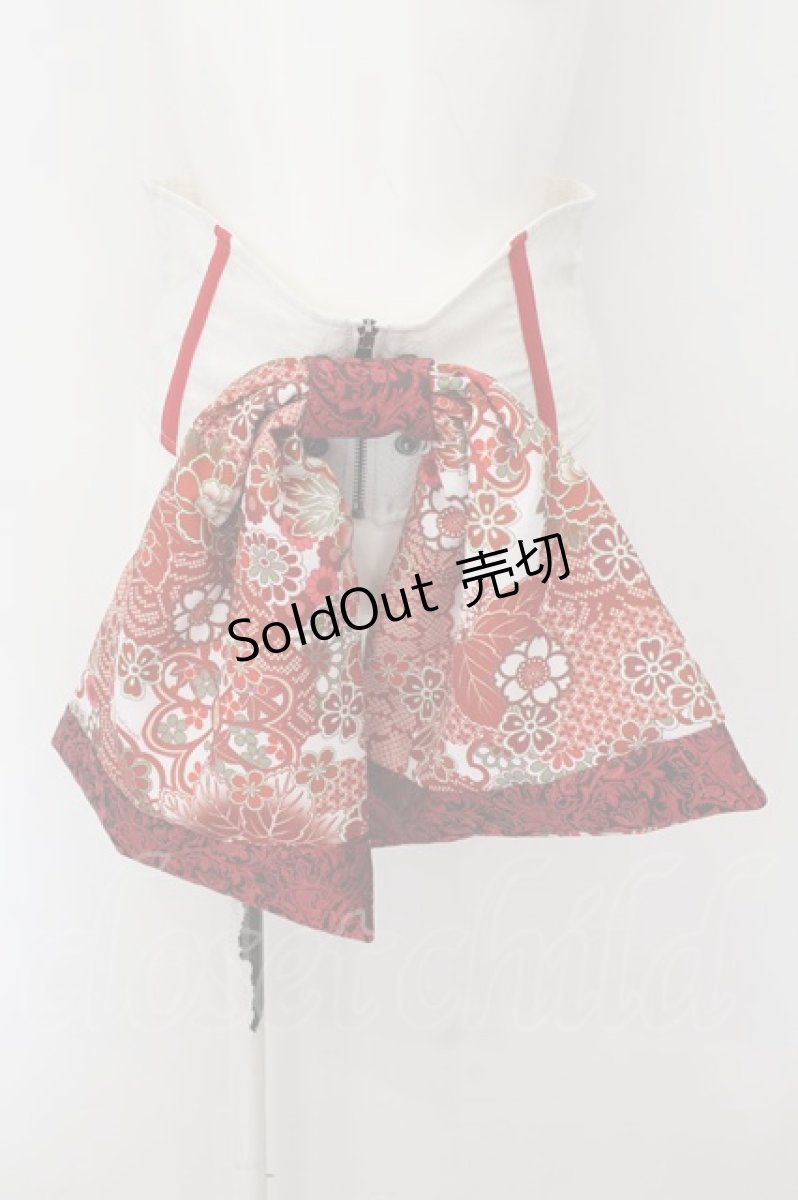 画像1: Qutie Frash / 2024プレミアムセット-繚乱- コルセット  ホワイト×レッド O-24-09-24-071-QU-TO-IG-ZI (1)