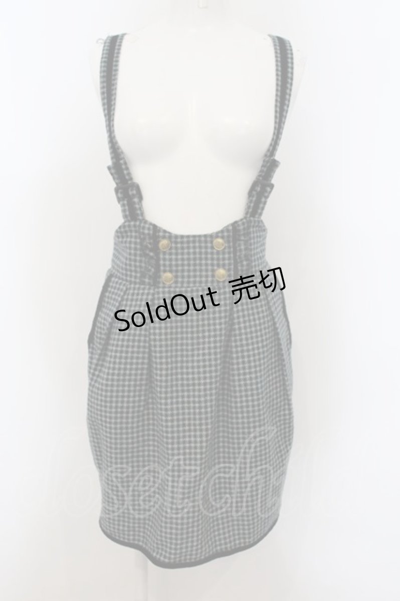 画像1: 【SALE】axes femme POETIQUE /チェック柄サス付きスカート M グリーン O-24-09-25-049-AX-SK-OW-ZH (1)