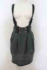 axes femme POETIQUE /チェック柄サス付きスカート M グリーン O-24-09-25-049-AX-SK-OW-ZT263