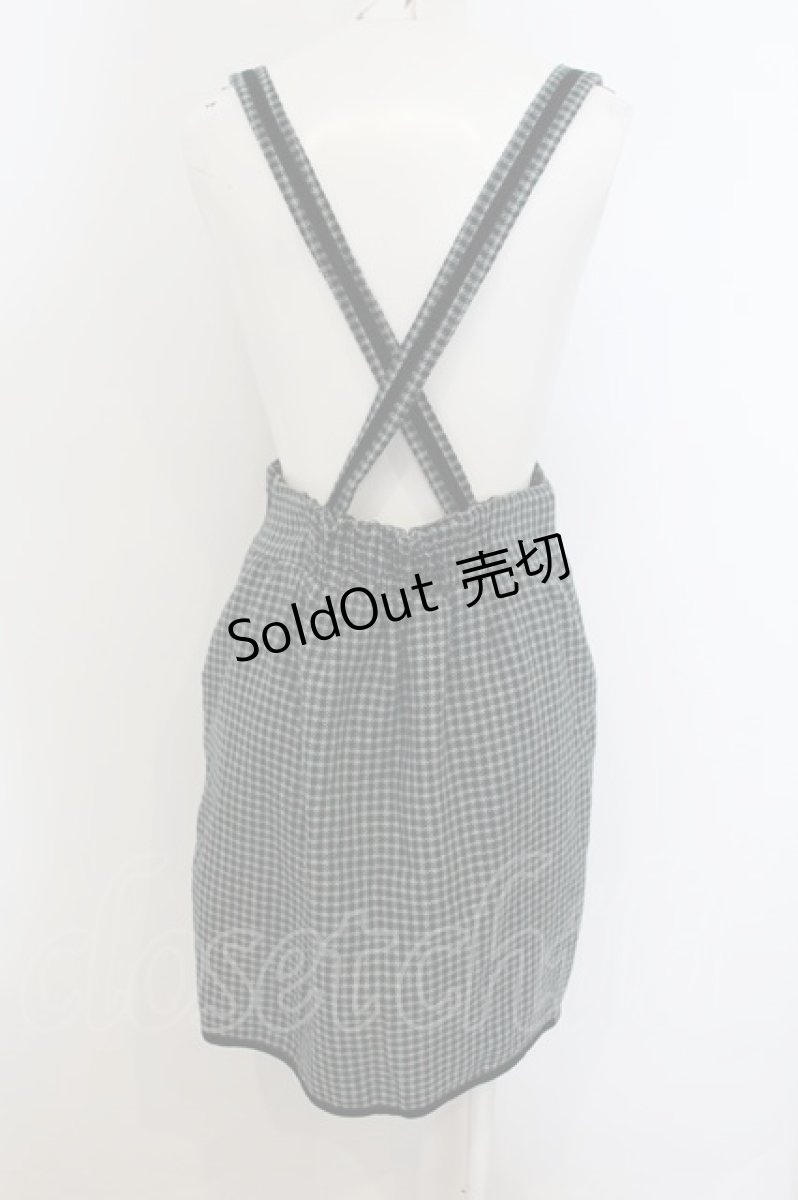 画像2: 【SALE】axes femme POETIQUE /チェック柄サス付きスカート M グリーン O-24-09-25-049-AX-SK-OW-ZH (2)