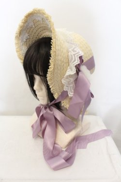 画像1: axes femme kawaii / ロココサマーハット  ナチュラル×ラベンダー O-24-09-25-140-AX-AC-IG-OS