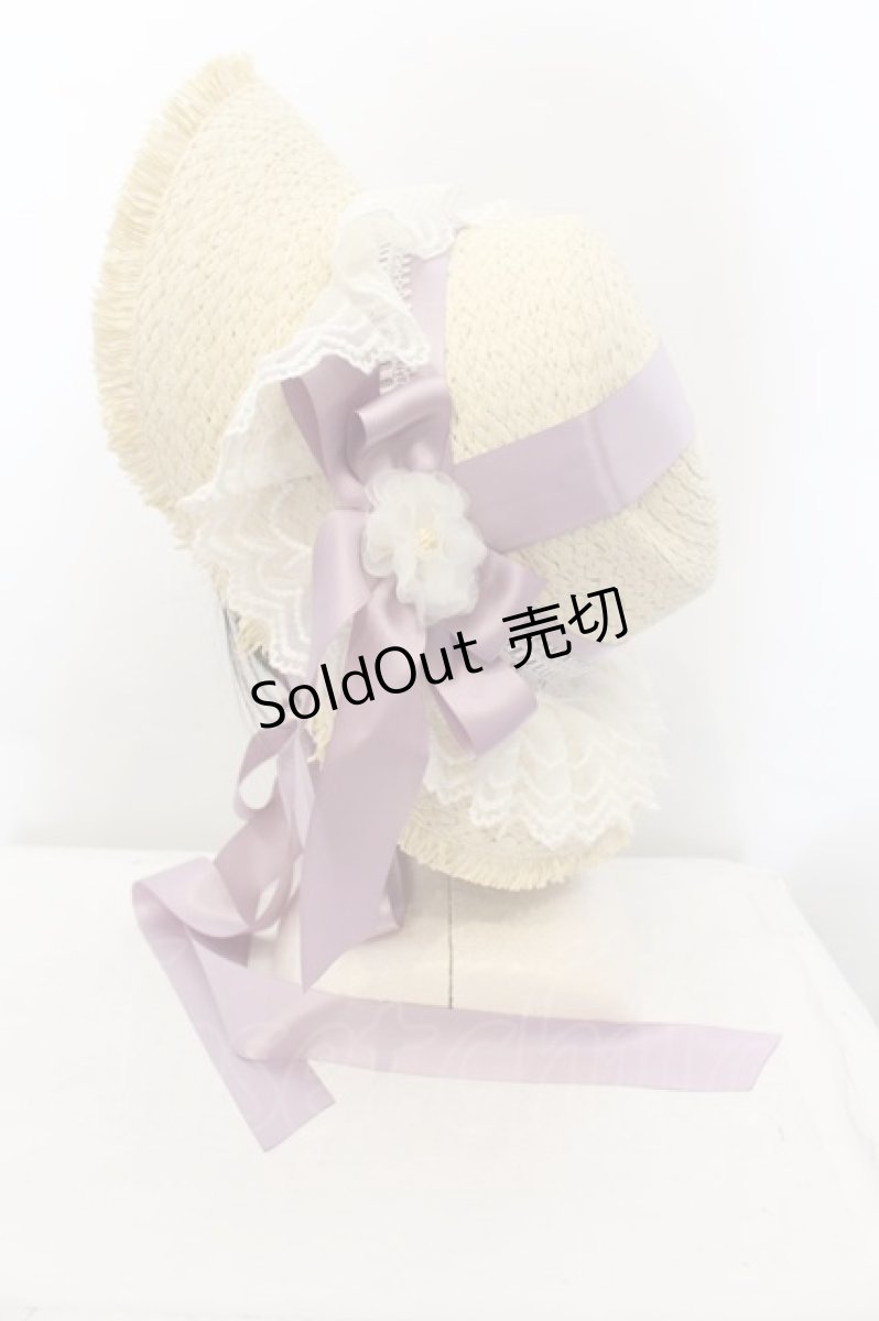 画像2: 【SALE】axes femme Kawaii / ロココサマーハット  ナチュラル×ラベンダー O-24-09-25-140-AX-AC-IG-ZTK007 (2)