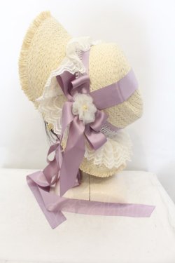 画像2: axes femme kawaii / ロココサマーハット  ナチュラル×ラベンダー O-24-09-25-140-AX-AC-IG-OS