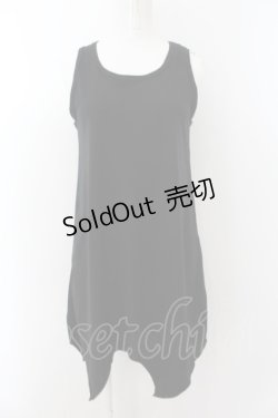 画像1: SEX POT ReVeNGe / ランダムカットロングタンク F ブラック O-24-09-29-057-SP-TO-IG-ZT396