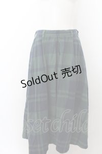 RNA / BIGチェックタックスカート M グリーン O-24-09-30-060-PU-SK-OW-ZT037