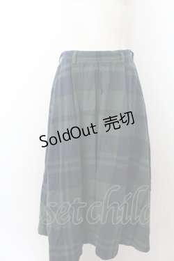 画像1: RNA / BIGチェックタックスカート M グリーン O-24-09-30-060-PU-SK-OW-ZT037