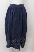 axes femme / 縦切り替え刺繍スカート M ネイビー O-24-10-03-029-AX-SK-OW-ZT265