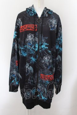 画像1: NieR Clothing / 転写ptジップアップパーカー F 天使悪魔（ブラック） O-24-10-08-013-PU-TO-OW-ZT324