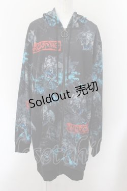 画像1: 【SALE】NieR CLOTHING / 転写ptジップアップパーカー F 天使悪魔（ブラック） O-24-10-08-013-PU-TO-OW-ZT324