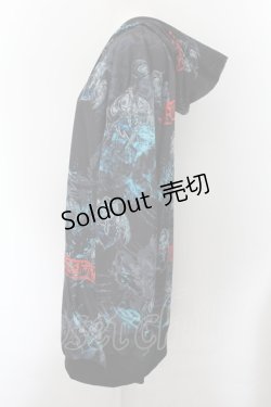 画像2: 【SALE】NieR CLOTHING / 転写ptジップアップパーカー F 天使悪魔（ブラック） O-24-10-08-013-PU-TO-OW-ZT324