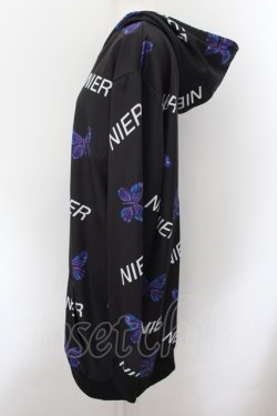 画像2: NieR Clothing / 転写ptジップアップパーカー F 蝶総柄（ブラック） O-24-10-08-014-PU-TO-OW-ZT325