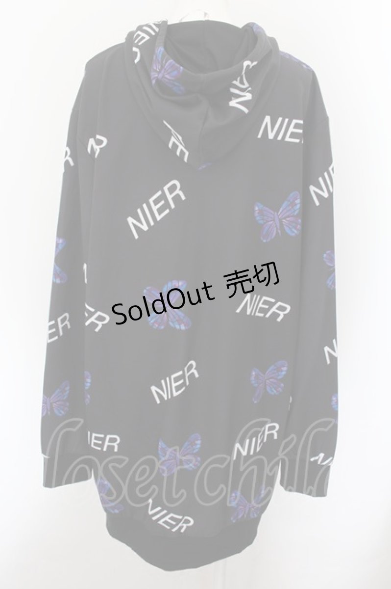 画像3: 【SALE】NieR CLOTHING / 転写ptジップアップパーカー F 蝶総柄（ブラック） O-24-10-08-014-PU-TO-OW-ZT325 (3)