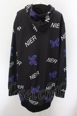 画像3: NieR Clothing / 転写ptジップアップパーカー F 蝶総柄（ブラック） O-24-10-08-014-PU-TO-OW-ZT325