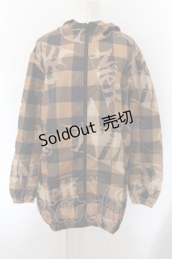 画像1: NieR Clothing / ロゴチェックウィンドウブレーカー F ブラウン O-24-10-08-020-PU-JA-OW-ZI