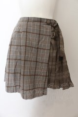 axes femme POETIQUE / バイカラーチェックスカパン M ブラウン O-24-10-11-061-AX-PA-IG-ZT249