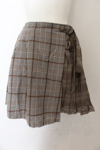 axes femme POETIQUE / バイカラーチェックスカパン M ブラウン O-24-10-11-061-AX-PA-IG-ZT249