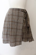 画像1: 【SALE】axes femme POETIQUE / バイカラーチェックスカパン M ブラウン O-24-10-11-061-AX-PA-IG-ZT249 (1)