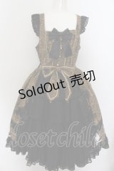metamorphose / 【プラスサイズ】Royal Crown Cat フリルジャンパースカート  クロ O-24-10-11-006-ME-OP-IG-OS