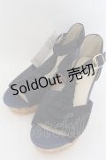 axes femme / スエードフリルサンダル L ネイビー O-24-10-11-228-AX-SH-OW-ZT437