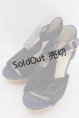 axes femme / スエードフリルサンダル L ネイビー O-24-10-11-228-AX-SH-OW-ZT437