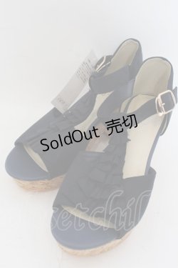 画像1: axes femme / スエードフリルサンダル L ネイビー O-24-10-11-228-AX-SH-OW-ZT437