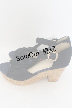 画像2: axes femme / スエードフリルサンダル L ネイビー O-24-10-11-228-AX-SH-OW-ZT437