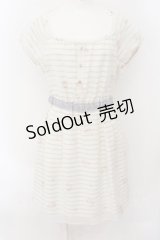 LODISPOTTO / フラワーボーダーワンピース  アイボリー O-24-10-13-053-LO-OP-IG-ZT177