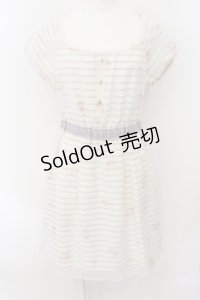 LODISPOTTO / フラワーボーダーワンピース  アイボリー O-24-10-13-053-LO-OP-IG-ZT177
