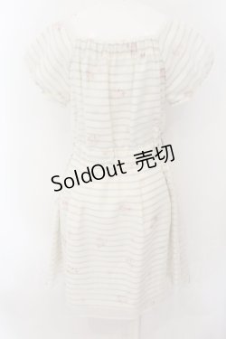 画像2: LODISPOTTO / フラワーボーダーワンピース  アイボリー O-24-10-13-053-LO-OP-IG-ZT177