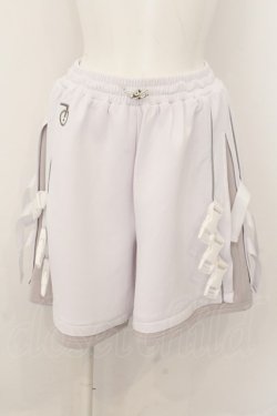画像1: ililil / サイバーリフレクターショートパンツ  ホワイトｘシルバー O-24-10-13-005-PU-PA-YM-ZI