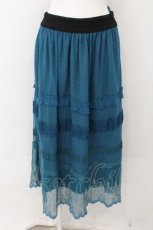画像1: 【SALE】axes femme / 刺繍レース使いチュールスカート M グリーン O-24-10-13-078-AX-SK-OW-ZT267 (1)