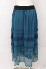 画像2: 【SALE】axes femme / 刺繍レース使いチュールスカート M グリーン O-24-10-13-078-AX-SK-OW-ZT267 (2)