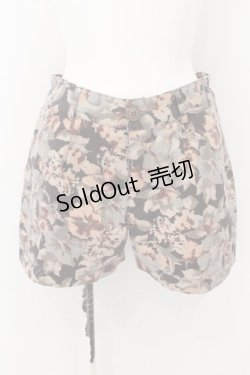 画像1: axes femme POETIQUE / フラワー総柄ショートパンツ M ブラウン系 O-24-10-13-011-AX-PA-OW-ZT263