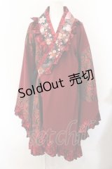 Qutie Frash / フリル着物カーディガン  レッド O-24-10-15-029-QU-TO-IG-OS