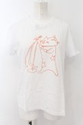 MINT NeKO / ハチロウのTシャツ  ホワイト×オレンジ O-24-10-17-045-HN-TS-IG-ZT364