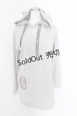 画像1: MINT NeKO / 蝶ネクタイプリントパーカー  グレー O-24-10-17-053-HN-OP-IG-ZT364