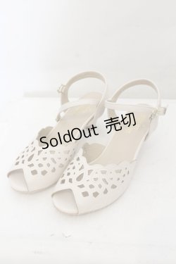 画像1: an another angelus / レースカットワークサンダル M アイボリー O-24-10-17-023-CA-SH-OW-ZT-K017