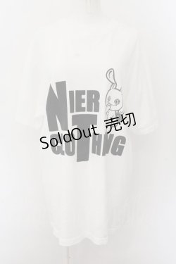 画像1: NieR Clothing / プリント半袖CUTSEW XL ロゴ＆nierちゃん（ホワイト） O-24-10-22-048-PU-TO-OW-ZT324