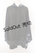 NieR Clothing / 着物風袖ブロッキングシャツ  ブラック O-24-10-22-050-PU-BL-OW-ZT309