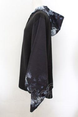 画像2: NieR Clothing / 着物風袖ブロッキングシャツ  ブラック O-24-10-22-050-PU-BL-OW-ZT309