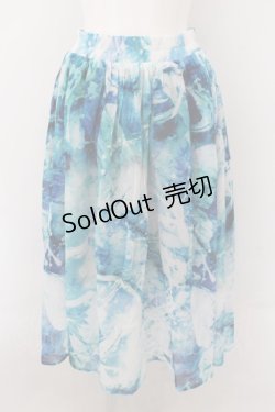 画像1: NieR Clothing / 裏地付きSHEER SKIRT スカート  【BUTTERFLY】 サックス O-24-10-22-054-PU-SK-IG-ZI