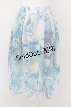 画像2: NieR Clothing / 裏地付きSHEER SKIRT スカート  【BUTTERFLY】 サックス O-24-10-22-054-PU-SK-IG-ZI