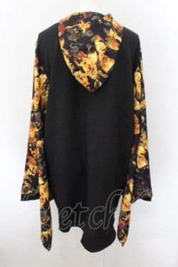 画像3: NieR Clothing / フード付き着物風袖ブロッキングシャツ【黄金錦鯉】  ブラック×イエロー O-24-10-22-059-PU-TO-IG-ZT332