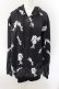画像1: NieR Clothing / 総柄ZIPパーカー  ブラック×ホワイト O-24-10-22-064-PU-TO-IG-ZT260 (1)