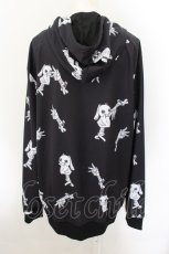 画像2: 【SALE】NieR CLOTHING / 総柄ZIPパーカー  ブラック×ホワイト O-24-10-22-064-PU-TO-IG-ZT260 (2)