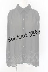 HEAVEN and Earth / シフォンレイヤードノースリーブブラウス M ブラック×ホワイト O-24-10-22-081-PU-BL-IG-ZT277
