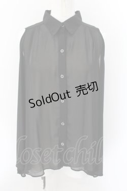 画像1: HEAVEN and Earth / シフォンレイヤードノースリーブブラウス M ブラック×ホワイト O-24-10-22-081-PU-BL-IG-ZT277