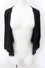 画像1: 【SALE】HEAVEN and Earth / ロールアップトッパーショートカーディガン M ブラック O-24-10-22-084-PU-TO-IG-ZT259 (1)